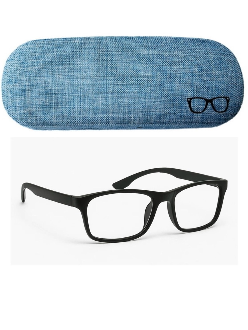 NEW -1.50 Myopia Distance Vision Glasses Unisex Eyewear with Case Black Frame